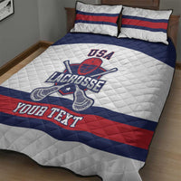 Custom United States Lacrosse Quilt Bed Set Go Champions White Version