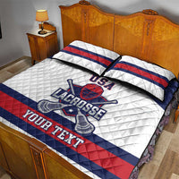 Custom United States Lacrosse Quilt Bed Set Go Champions White Version