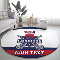 Custom United States Lacrosse Round Carpet Go Champions White Version