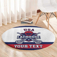 Custom United States Lacrosse Round Carpet Go Champions White Version