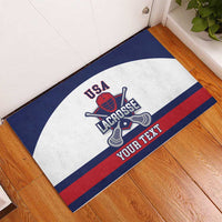 Custom United States Lacrosse Rubber Doormat Go Champions White Version