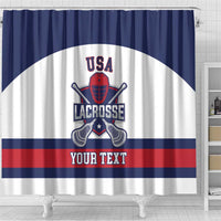 Custom United States Lacrosse Shower Curtain Go Champions White Version