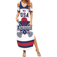 Custom United States Lacrosse Summer Maxi Dress Go Champions White Version
