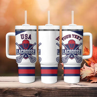 Custom United States Lacrosse Tumbler With Handle Go Champions White Version