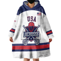 Custom United States Lacrosse Wearable Blanket Hoodie Go Champions White Version