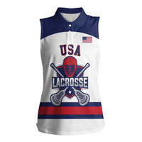 Custom United States Lacrosse Women Sleeveless Polo Shirt Go Champions White Version