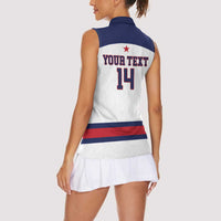 Custom United States Lacrosse Women Sleeveless Polo Shirt Go Champions White Version