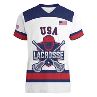 Custom United States Lacrosse Women V-Neck T-Shirt Go Champions White Version
