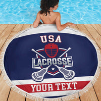Custom United States Lacrosse Beach Blanket Go Champions Blue Version