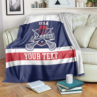 Custom United States Lacrosse Blanket Go Champions Blue Version