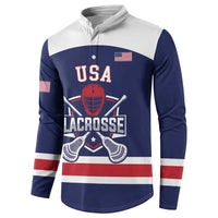 Custom United States Lacrosse Button Sweatshirt Go Champions Blue Version