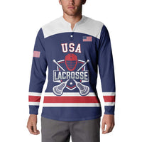 Custom United States Lacrosse Button Sweatshirt Go Champions Blue Version