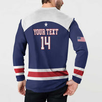 Custom United States Lacrosse Button Sweatshirt Go Champions Blue Version