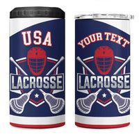 Custom United States Lacrosse 4 in 1 Can Cooler Tumbler Go Champions Blue Version