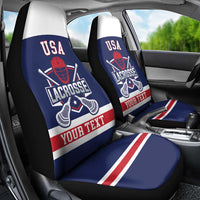Custom United States Lacrosse Car Seat Cover Go Champions Blue Version