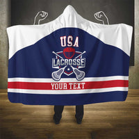 Custom United States Lacrosse Hooded Blanket Go Champions Blue Version