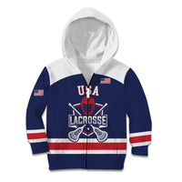 Custom United States Lacrosse Kid Hoodie Go Champions Blue Version