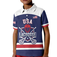 Custom United States Lacrosse Kid Polo Shirt Go Champions Blue Version