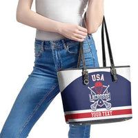 Custom United States Lacrosse Leather Tote Bag Go Champions Blue Version