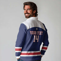 Custom United States Lacrosse Long Sleeve Polo Shirt Go Champions Blue Version