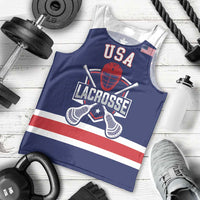 Custom United States Lacrosse Men Tank Top Go Champions Blue Version