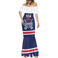 Custom United States Lacrosse Mermaid Dress Go Champions Blue Version