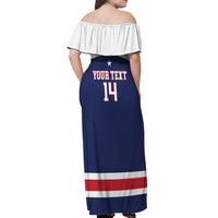 Custom United States Lacrosse Off Shoulder Maxi Dress Go Champions Blue Version