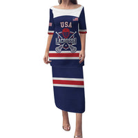 Custom United States Lacrosse Puletasi Go Champions Blue Version