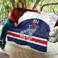 Custom United States Lacrosse Quilt Go Champions Blue Version