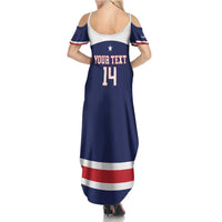 Custom United States Lacrosse Summer Maxi Dress Go Champions Blue Version