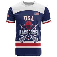 Custom United States Lacrosse T Shirt Go Champions Blue Version