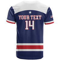 Custom United States Lacrosse T Shirt Go Champions Blue Version