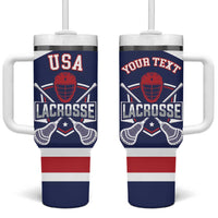 Custom United States Lacrosse Tumbler With Handle Go Champions Blue Version