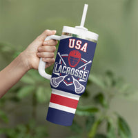 Custom United States Lacrosse Tumbler With Handle Go Champions Blue Version