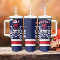 Custom United States Lacrosse Tumbler With Handle Go Champions Blue Version