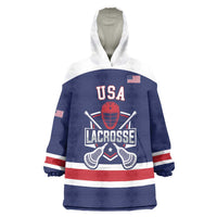 Custom United States Lacrosse Wearable Blanket Hoodie Go Champions Blue Version