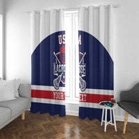 Custom United States Lacrosse Window Curtain Go Champions Blue Version