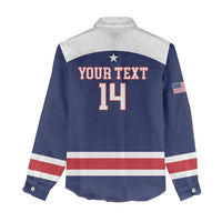 Custom United States Lacrosse Women Casual Shirt Go Champions Blue Version