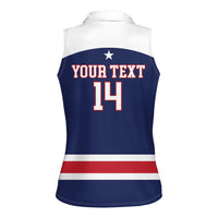 Custom United States Lacrosse Women Sleeveless Polo Shirt Go Champions Blue Version