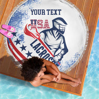 Custom United States Lacrosse Beach Blanket 2025 Grunge Style