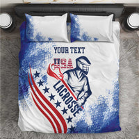 Custom United States Lacrosse Bedding Set 2025 Grunge Style