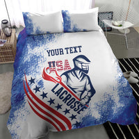 Custom United States Lacrosse Bedding Set 2025 Grunge Style