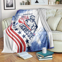 Custom United States Lacrosse Blanket 2025 Grunge Style
