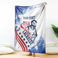 Custom United States Lacrosse Blanket 2025 Grunge Style