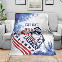 Custom United States Lacrosse Blanket 2025 Grunge Style