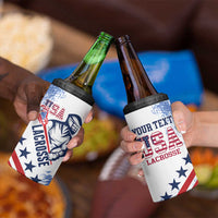 Custom United States Lacrosse 4 in 1 Can Cooler Tumbler 2025 Grunge Style