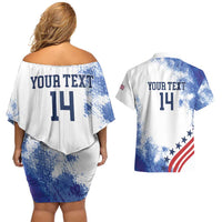 Custom United States Lacrosse Couples Matching Off Shoulder Short Dress and Hawaiian Shirt 2025 Grunge Style