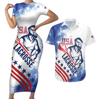 Custom United States Lacrosse Couples Matching Short Sleeve Bodycon Dress and Hawaiian Shirt 2025 Grunge Style