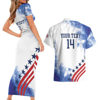 Custom United States Lacrosse Couples Matching Short Sleeve Bodycon Dress and Hawaiian Shirt 2025 Grunge Style