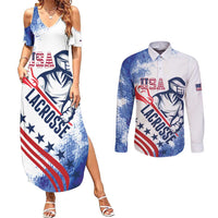 Custom United States Lacrosse Couples Matching Summer Maxi Dress and Long Sleeve Button Shirt 2025 Grunge Style
